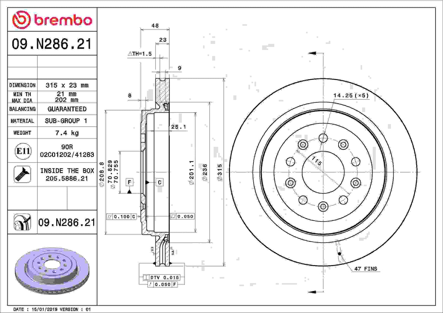 Brembo Disc Brake Rotor 09.N286.21