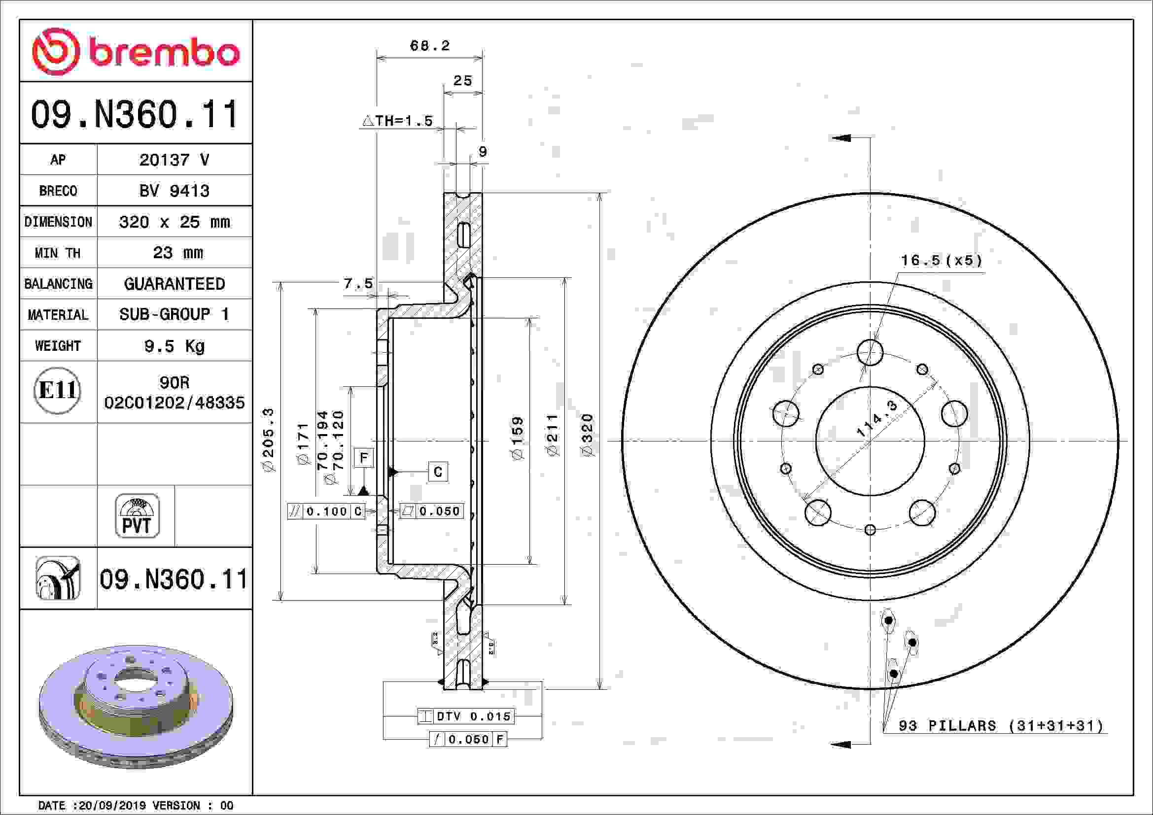 Brembo Disc Brake Rotor 09.N360.11