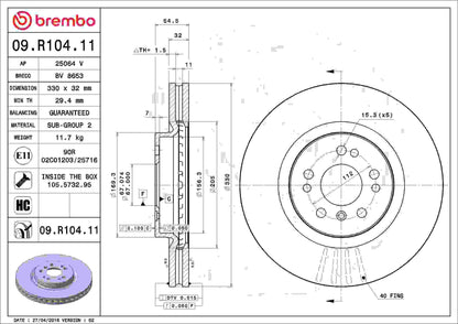 Brembo Disc Brake Rotor 09.R104.11