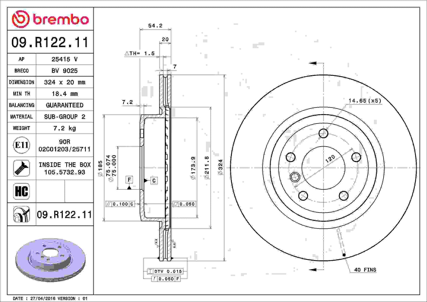 Brembo 09R12211