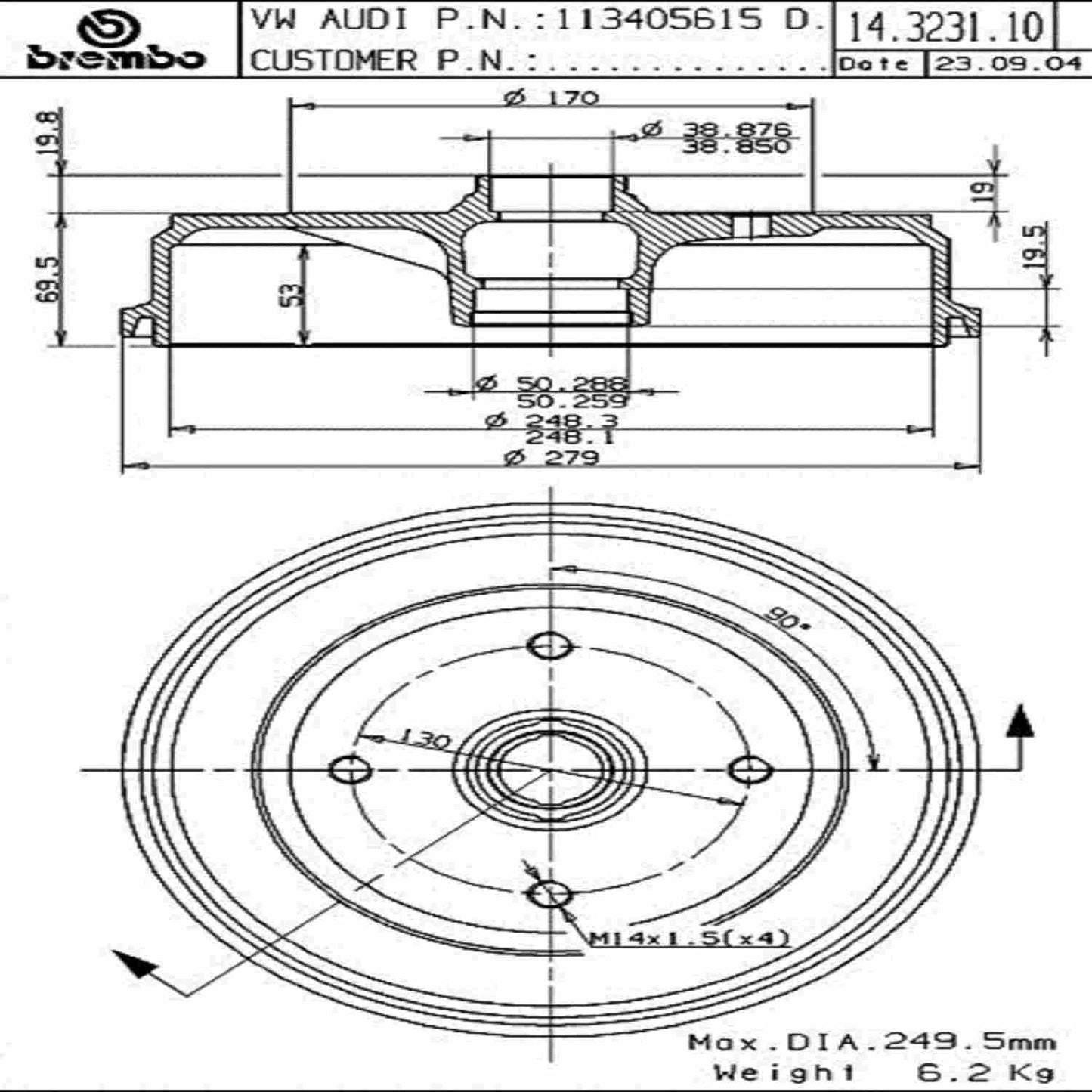 Brembo Brake Drum 14.3231.10