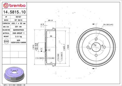 Brembo Brake Drum 14.5815.10