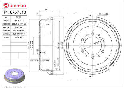 Brembo Brake Drum 14.6757.10