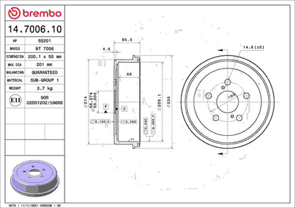 Brembo Brake Drum 14.7006.10