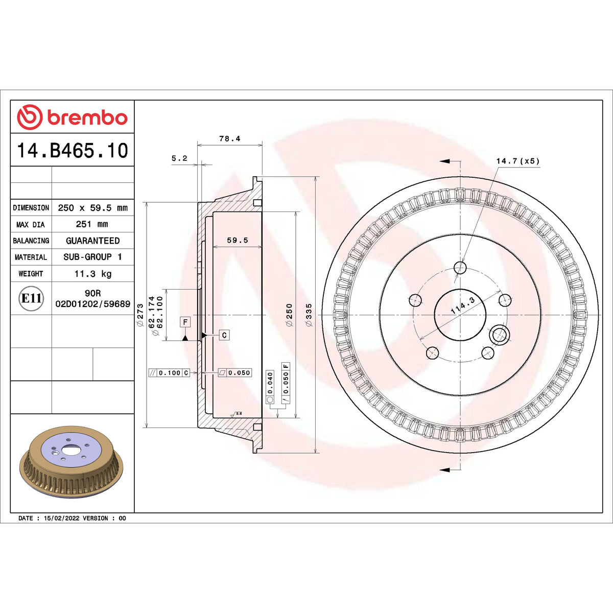Brembo Brake Drum 14.B465.10