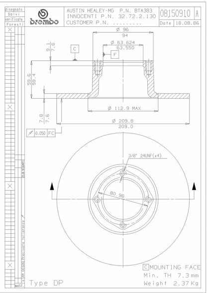 Brembo Disc Brake Rotor