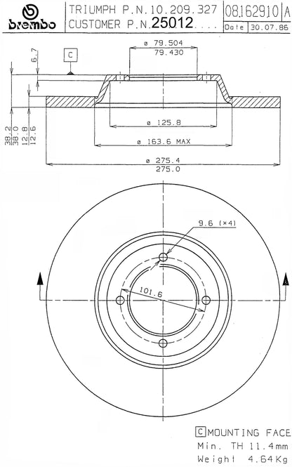 Brembo Disc Brake Rotor