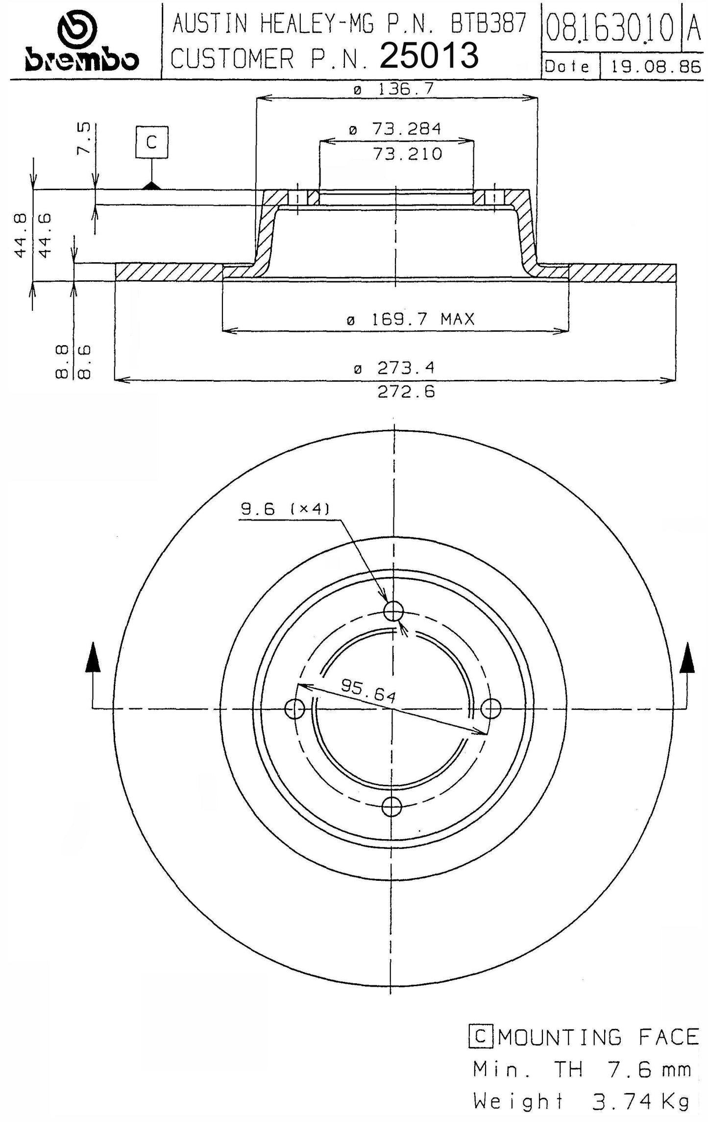 Brembo Disc Brake Rotor