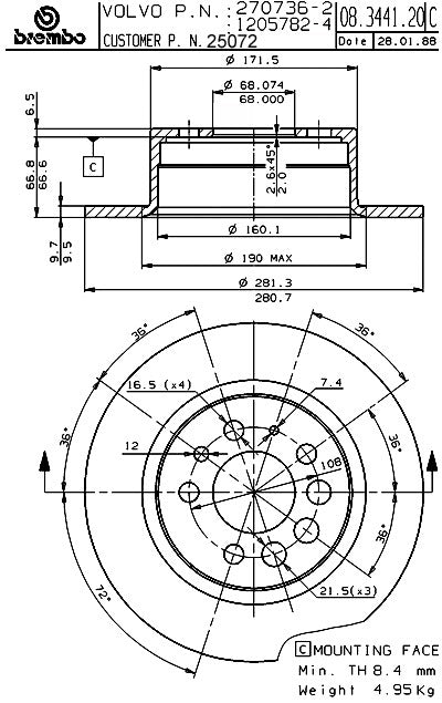 Brembo Disc Brake Rotor