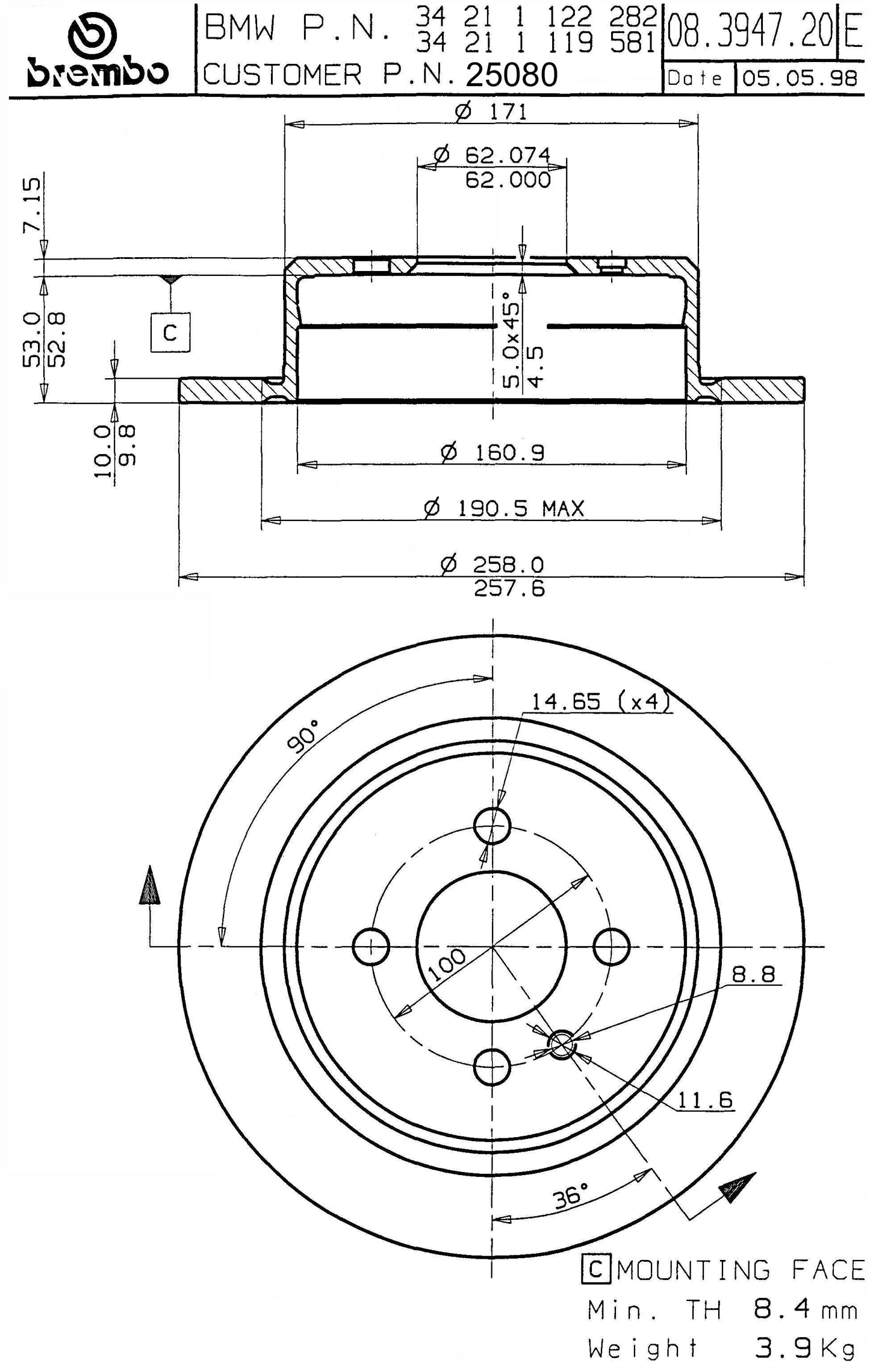 Brembo Disc Brake Rotor