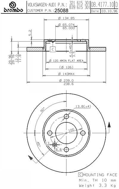 Brembo Disc Brake Rotor
