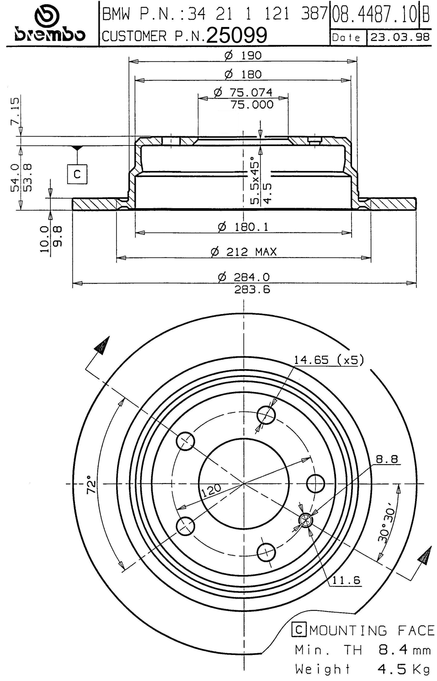 Brembo Disc Brake Rotor