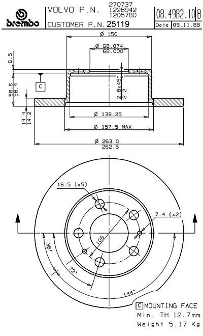 Brembo Disc Brake Rotor