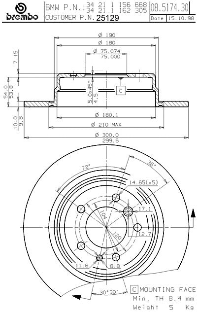 Brembo Disc Brake Rotor