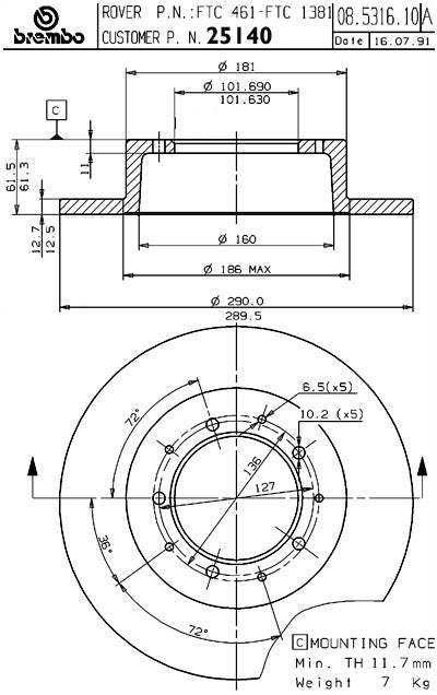 Brembo Disc Brake Rotor