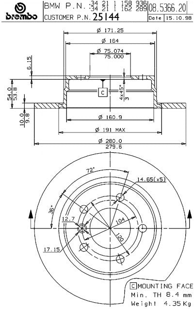 Brembo Disc Brake Rotor