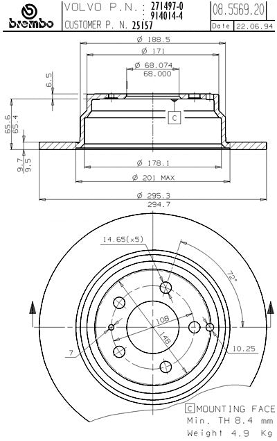 Brembo Disc Brake Rotor