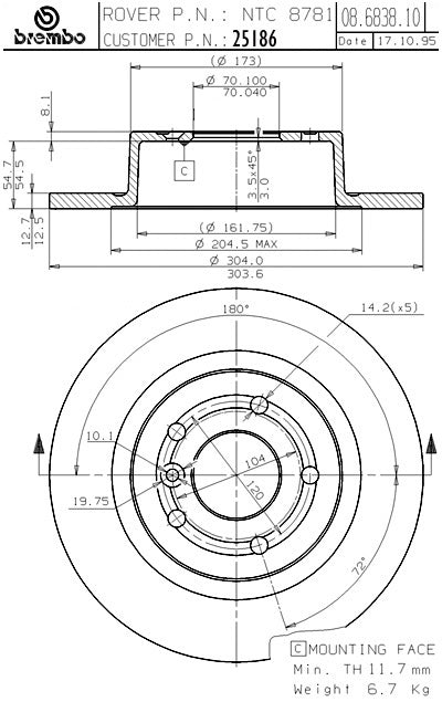 Brembo Disc Brake Rotor