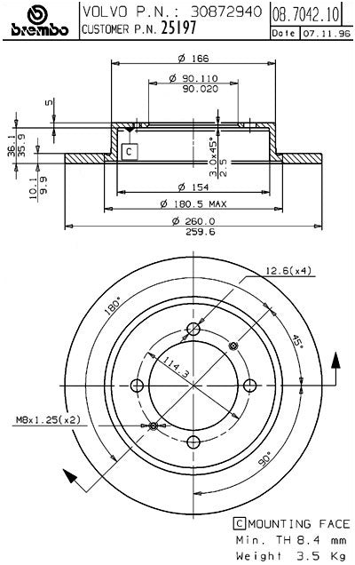 Brembo Disc Brake Rotor