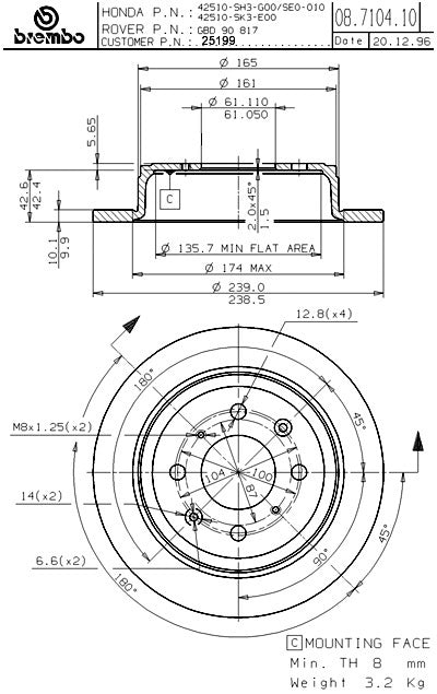 Brembo Disc Brake Rotor