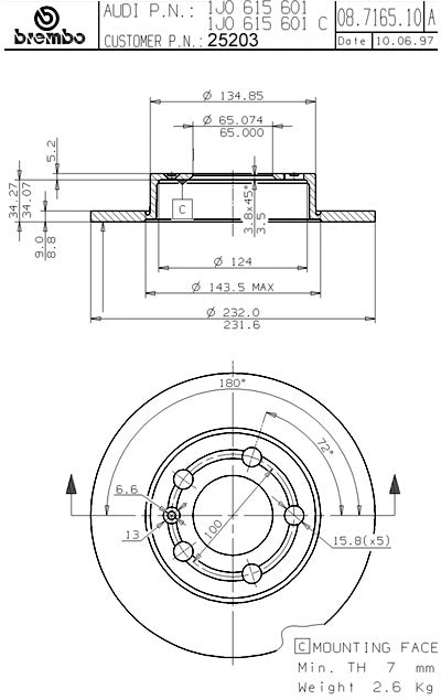 Brembo Disc Brake Rotor