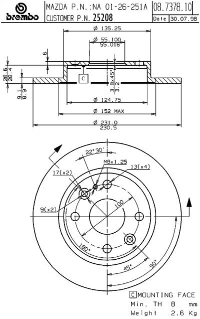 Brembo Disc Brake Rotor