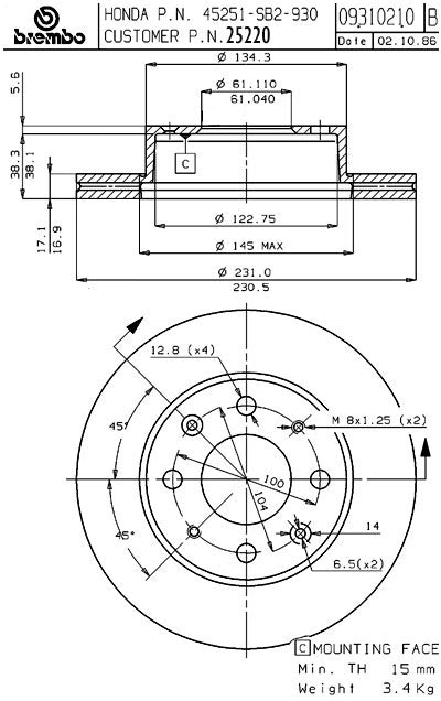Brembo Disc Brake Rotor