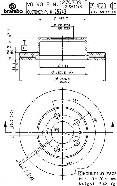 Brembo Disc Brake Rotor