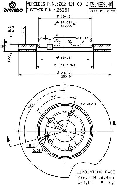 Brembo Disc Brake Rotor