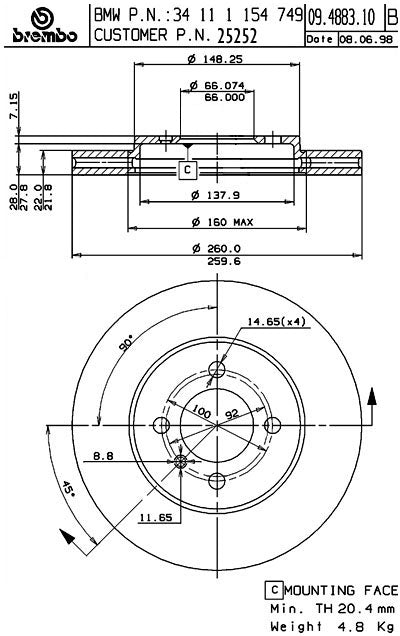 Brembo Disc Brake Rotor