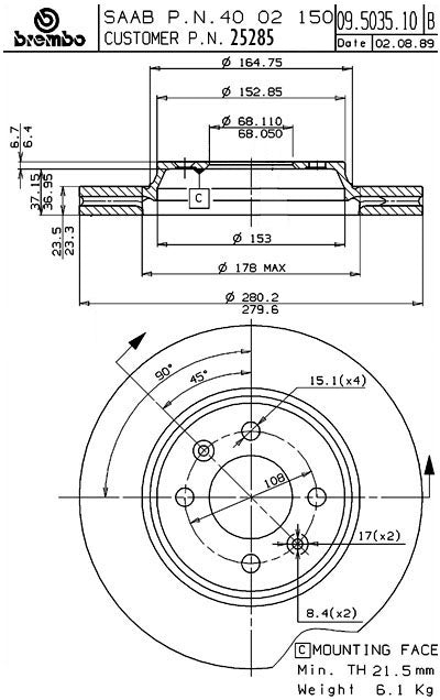 Brembo Disc Brake Rotor