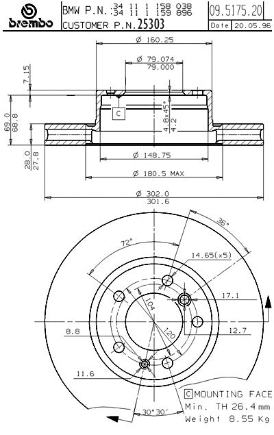 Brembo Disc Brake Rotor