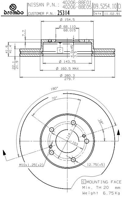 Brembo Disc Brake Rotor