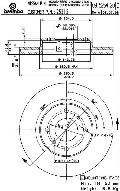 Brembo Disc Brake Rotor