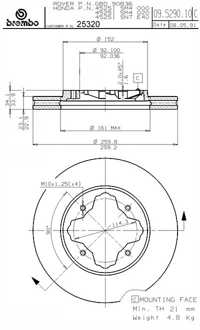Brembo Disc Brake Rotor