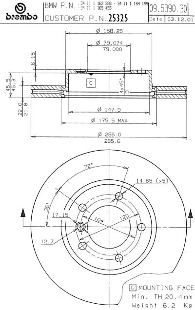 Brembo Disc Brake Rotor
