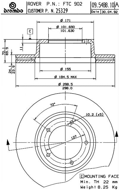 Brembo Disc Brake Rotor