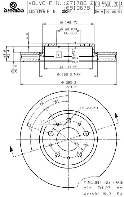 Brembo Disc Brake Rotor