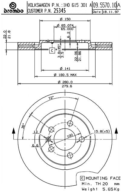 Brembo Disc Brake Rotor