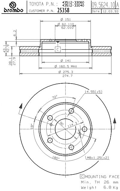 Brembo Disc Brake Rotor