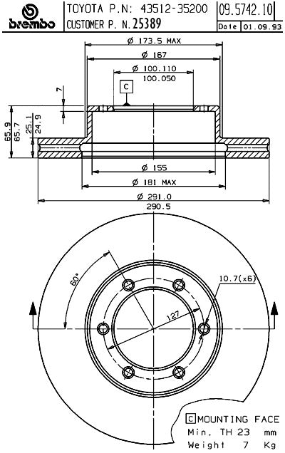 Brembo Disc Brake Rotor