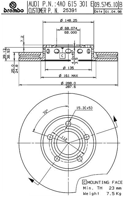 Brembo Disc Brake Rotor