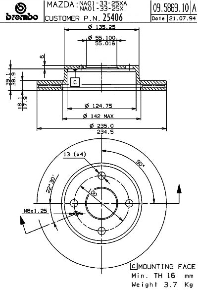 Brembo Disc Brake Rotor