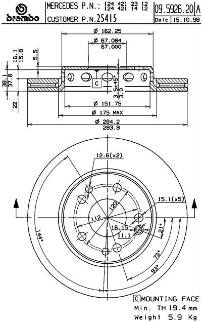 Brembo Disc Brake Rotor