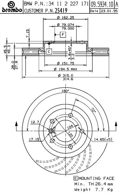Brembo Disc Brake Rotor