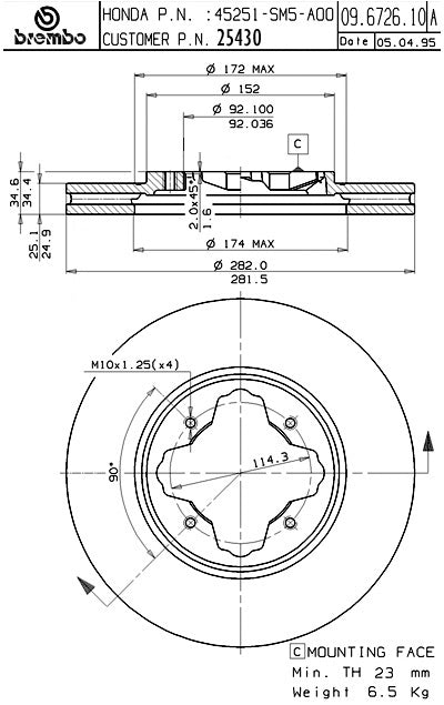 Brembo Disc Brake Rotor