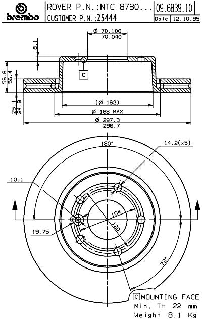 Brembo Disc Brake Rotor