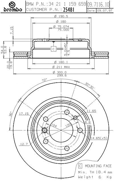 Brembo Disc Brake Rotor