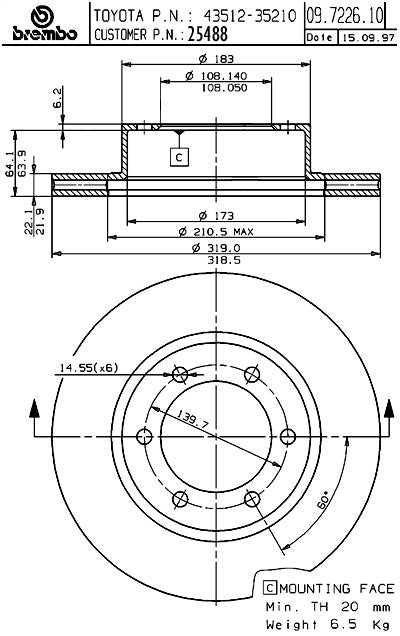 Brembo Disc Brake Rotor