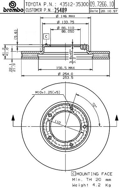 Brembo Disc Brake Rotor